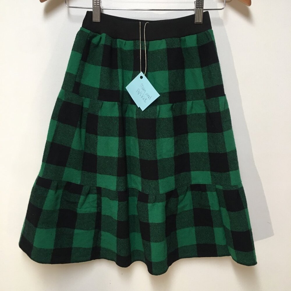 Skirt Flannel Girls 5/6 Maxi Green Buffalo Plaid‎ Ruffle Tier Mom and Pop's Kids